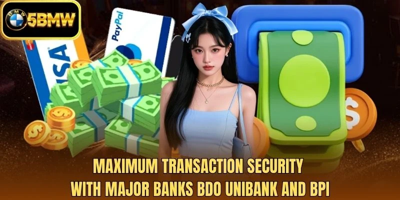 Maximum transaction security with major banks BDO Unibank and BPI